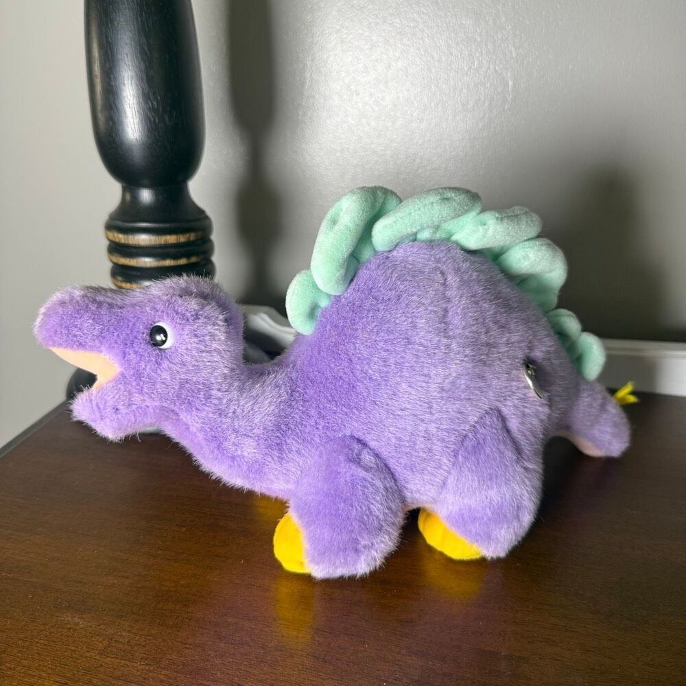 Plush Creations, Inc Purple Dinosaur Plush Plays Put On A Happy Face Stuffed Ani